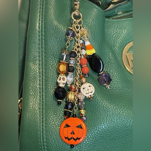 ORIGINAL Pumpkin Candy Corn Alien Skull Handbag Jewelry Halloween Bag Charm NEW - Picture 12 of 13